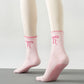 2-Pack Non-Slip Grip Socks with Bow Embroidery and Anti-Skid Dot Soles