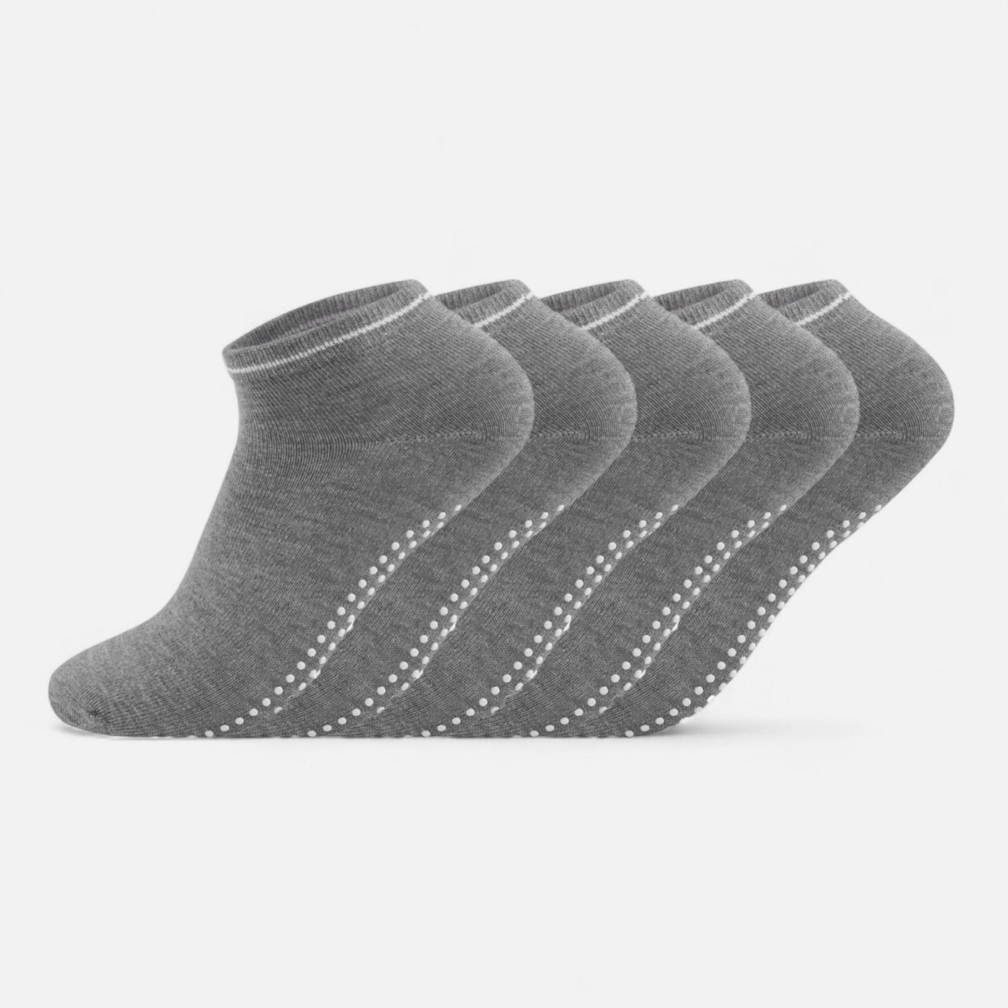 5-Pack Ankle Grip Socks with Non-Slip Soles for Everyday Indoor Comfort