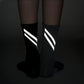 Performance Crew Socks with Non-Slip Grip Soles and Reflective Stripe Accents for Athletic Training