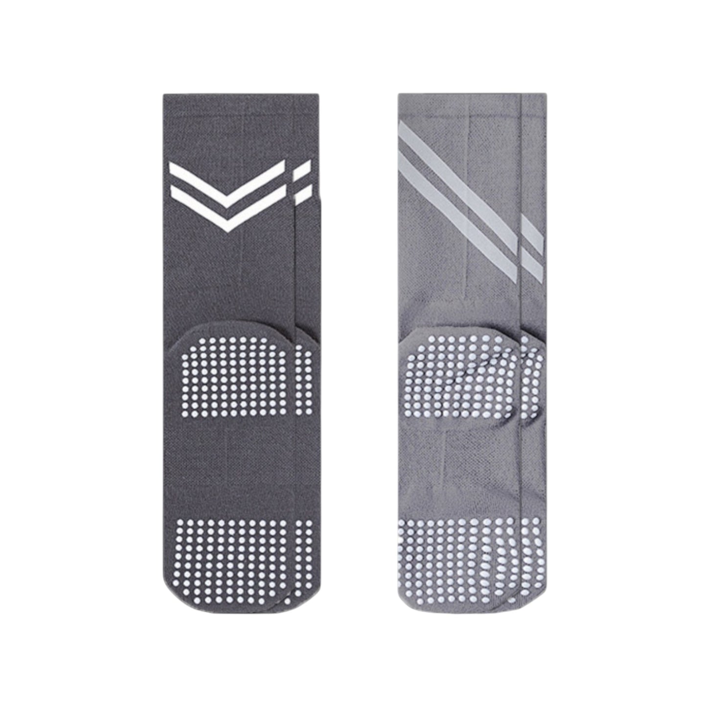Performance Crew Socks with Non-Slip Grip Soles and Reflective Stripe Accents for Athletic Training