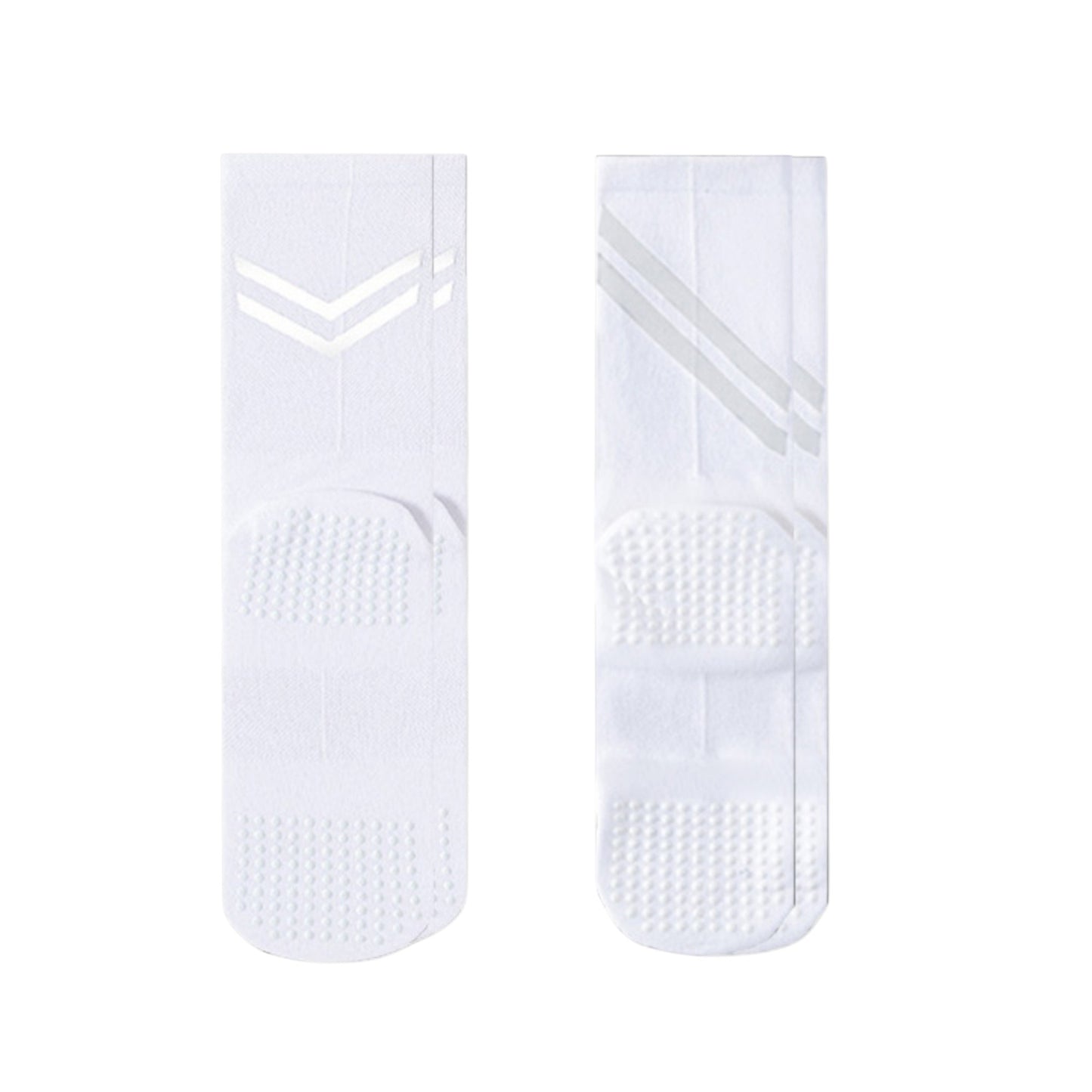 Performance Crew Socks with Non-Slip Grip Soles and Reflective Stripe Accents for Athletic Training