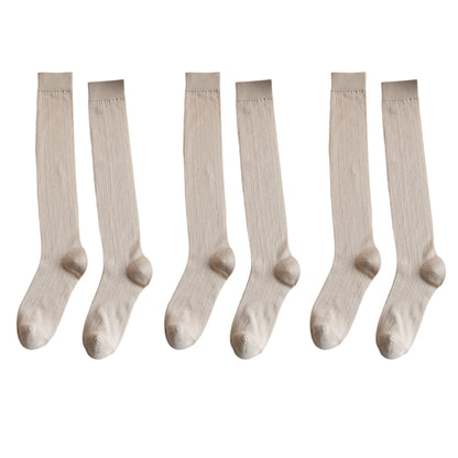 3-Pack Knee-High Ribbed Socks with Soft Stretch Knit Fabric and Lightweight Everyday Comfort