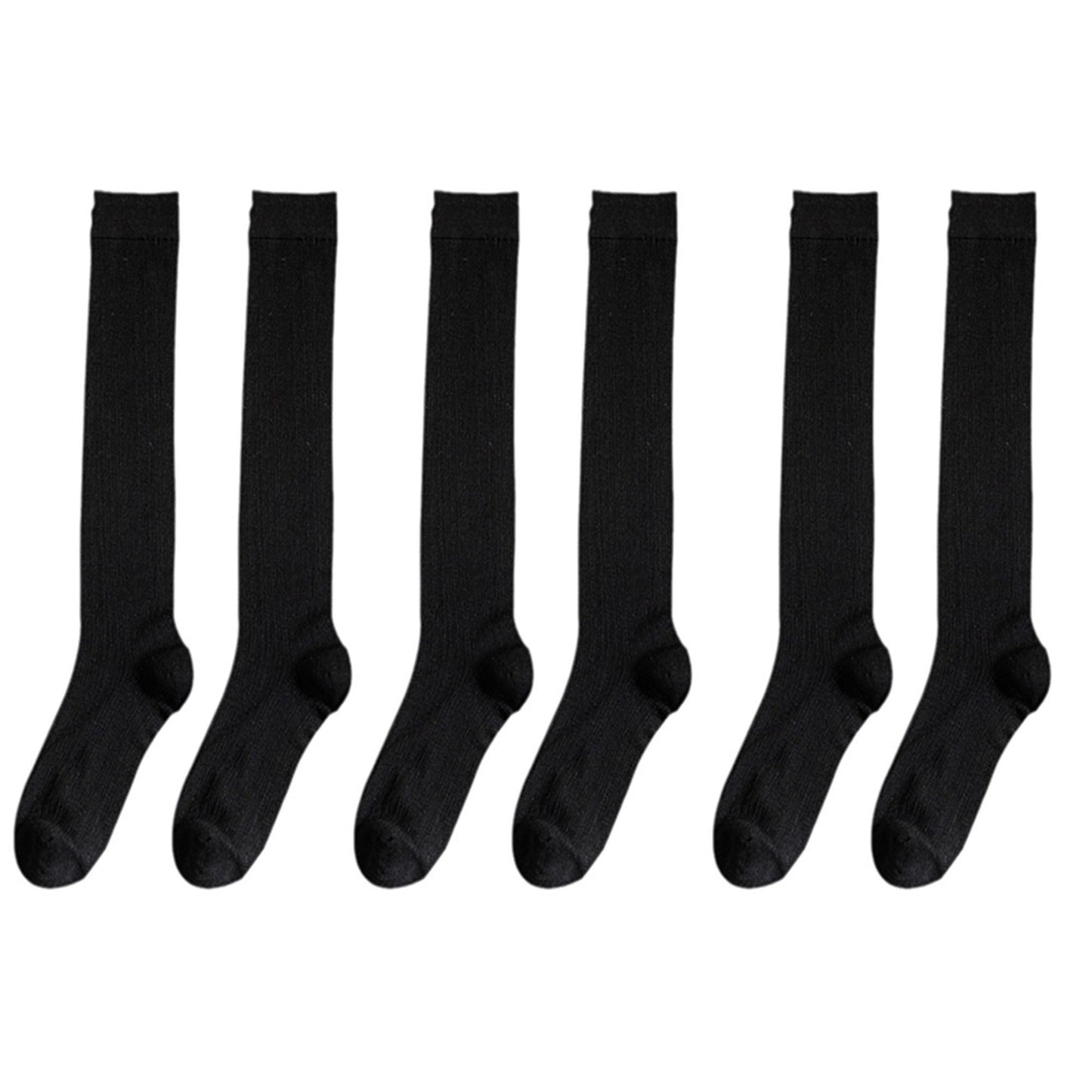 3-Pack Knee-High Ribbed Socks with Soft Stretch Knit Fabric and Lightweight Everyday Comfort