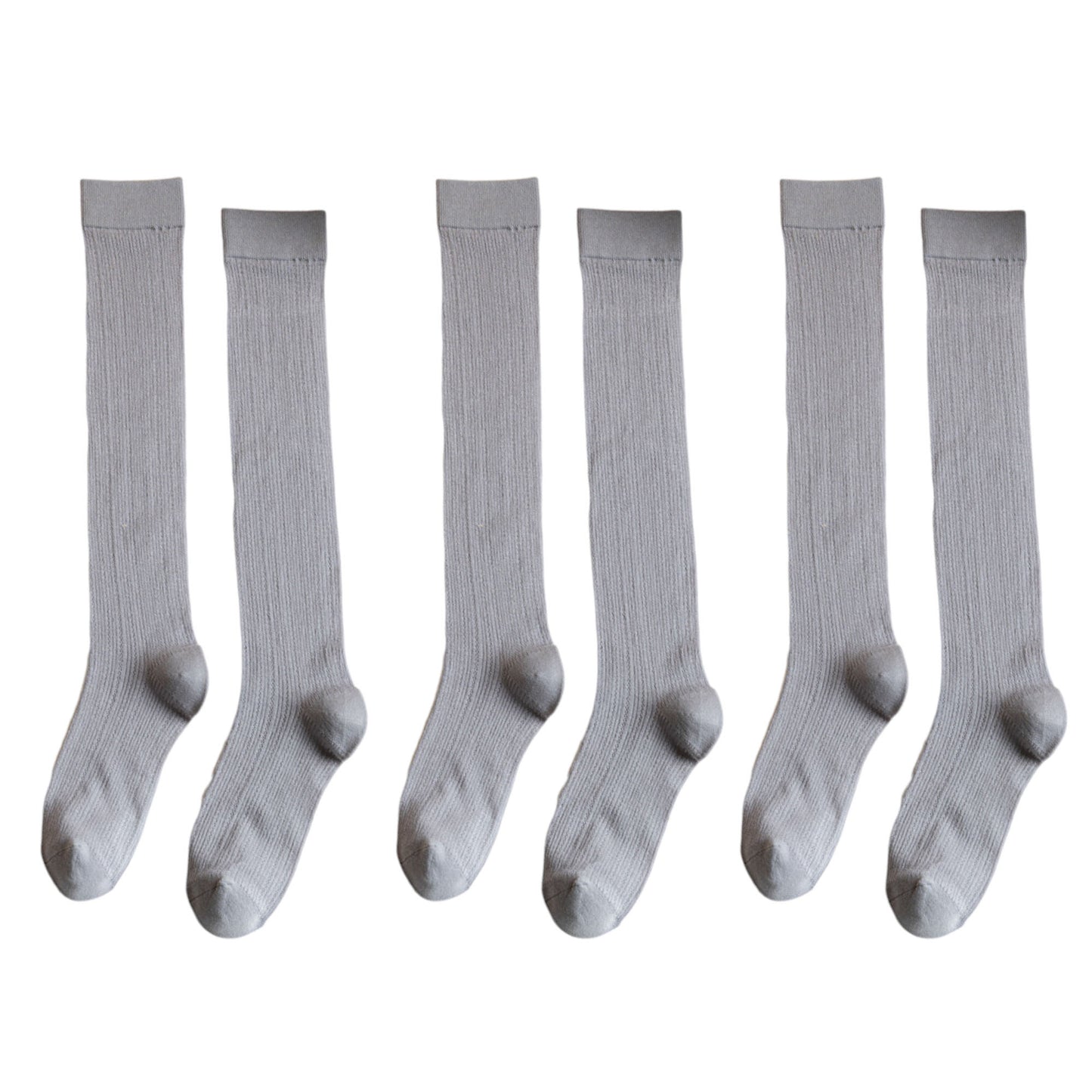 3-Pack Knee-High Ribbed Socks with Soft Stretch Knit Fabric and Lightweight Everyday Comfort