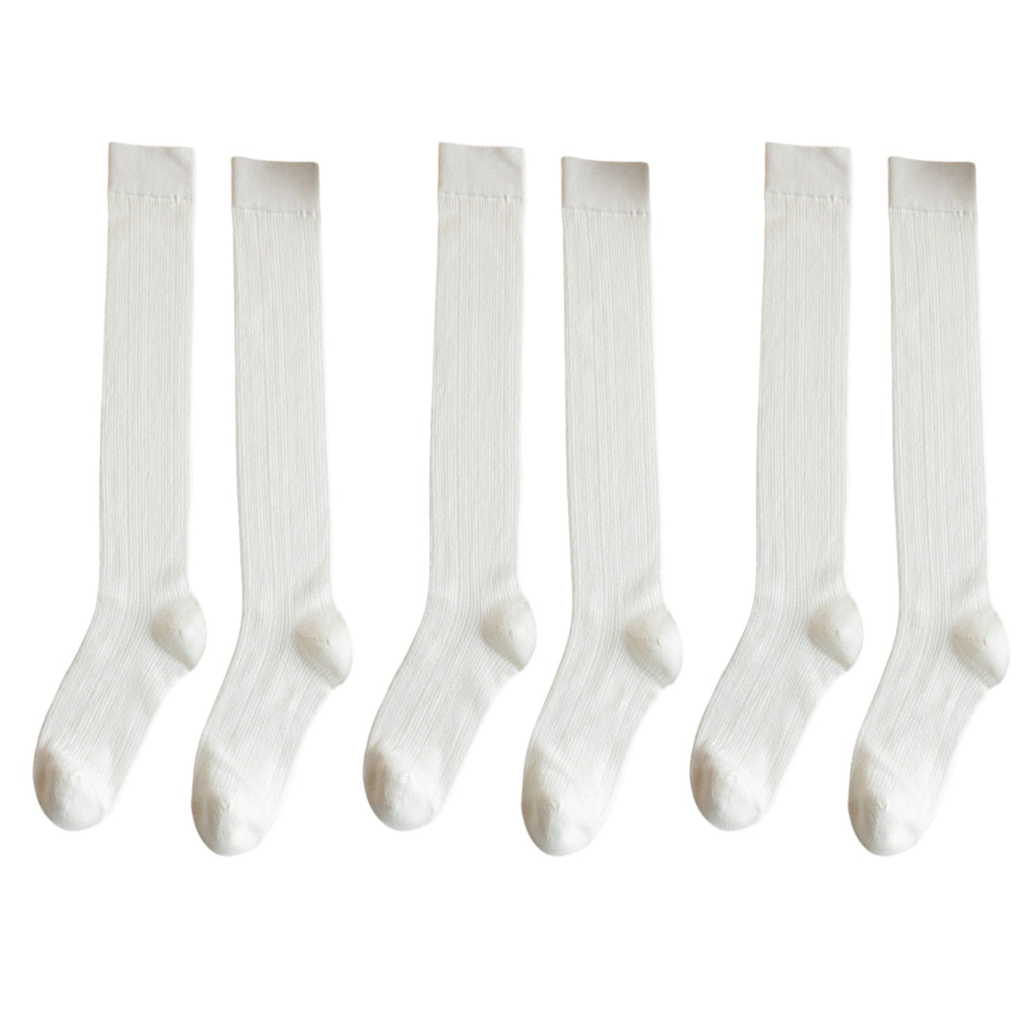 3-Pack Knee-High Ribbed Socks with Soft Stretch Knit Fabric and Lightweight Everyday Comfort