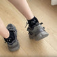 Women's White Ribbed Ankle Socks with 3D Puppy Ear Detail and Embroidered Dog Face for Fun Everyday Style