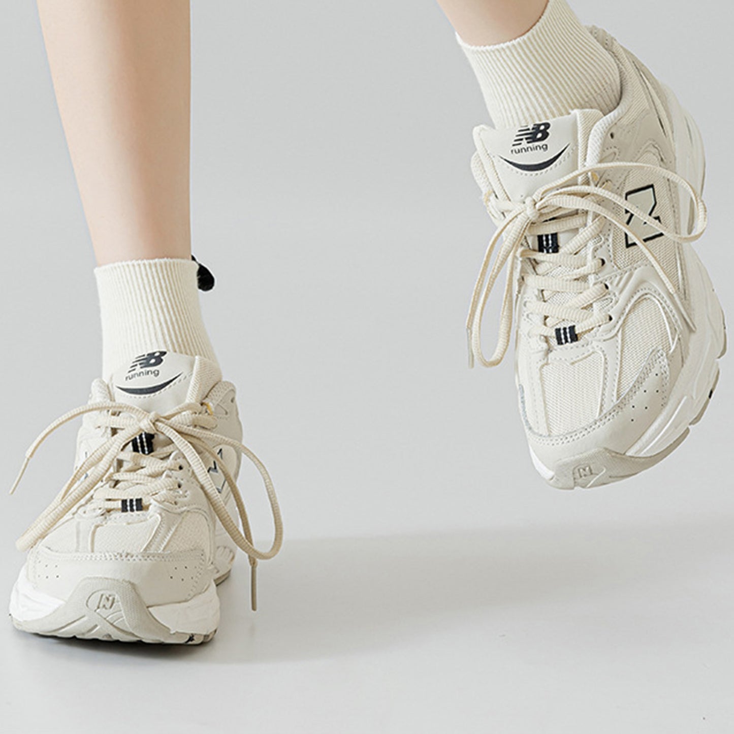 Women's White Ribbed Ankle Socks with 3D Puppy Ear Detail and Embroidered Dog Face for Fun Everyday Style