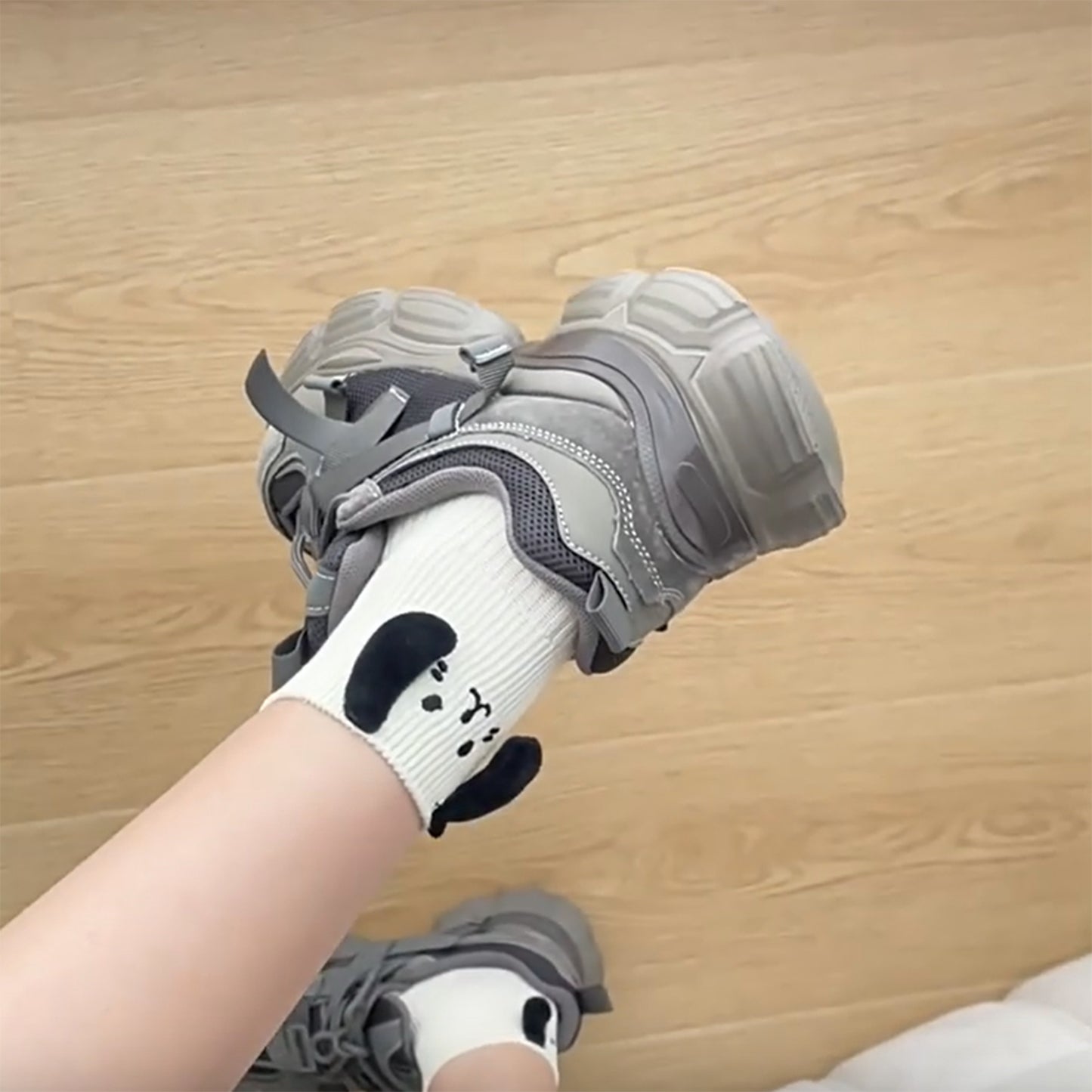 Women's White Ribbed Ankle Socks with 3D Puppy Ear Detail and Embroidered Dog Face for Fun Everyday Style