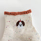 Cute Bear Embroidered Speckled Ankle Socks 6pk
