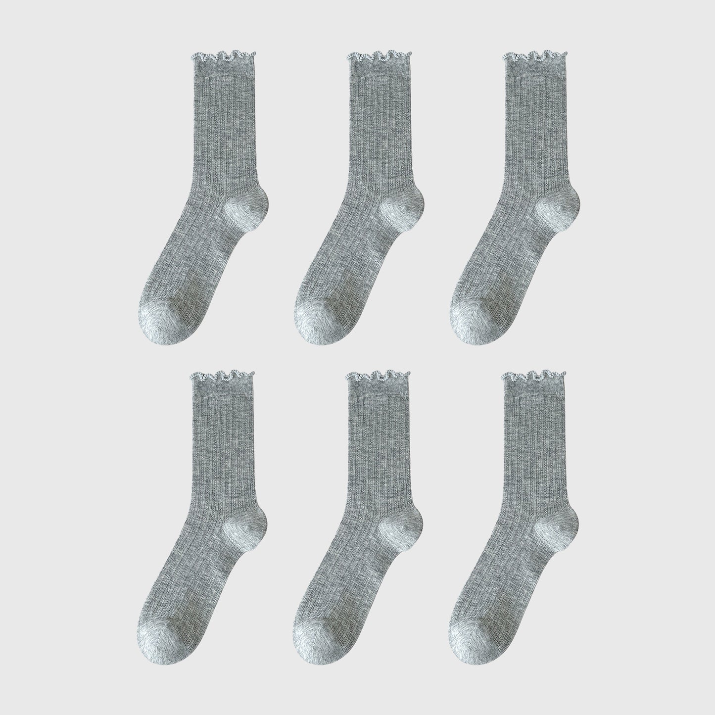 Sheer Ruffle-Trimmed Ankle Socks 6pk
