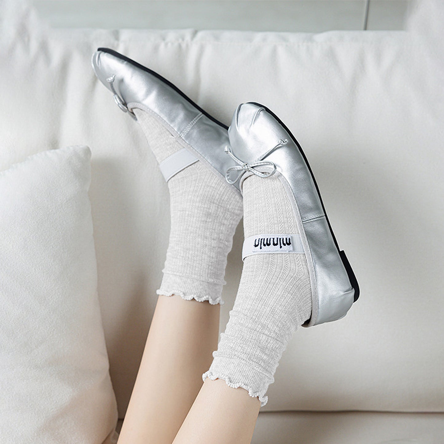 Sheer Ruffle-Trimmed Ankle Socks 6pk