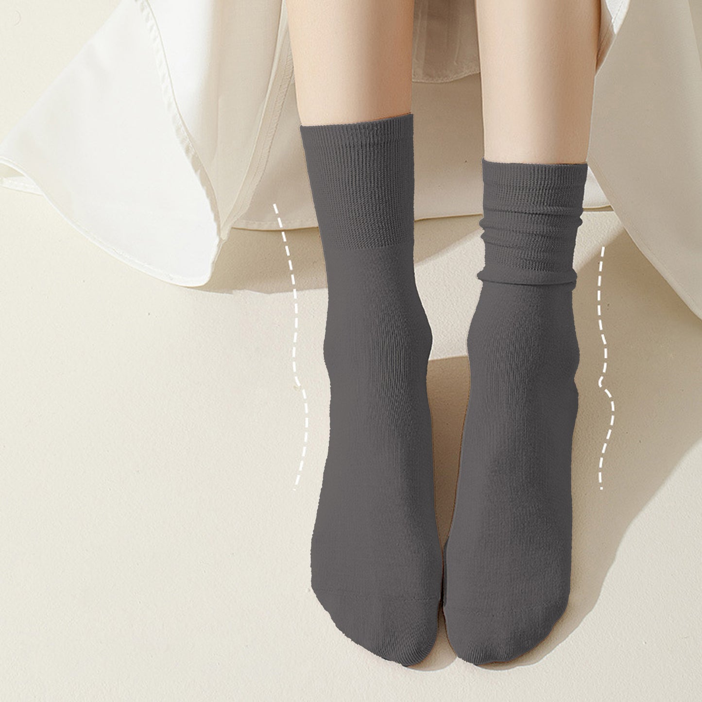 Soft White Slouchy Ankle Socks 6pk