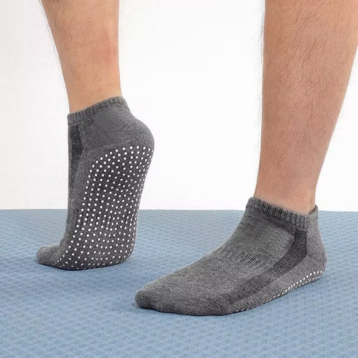 Ankle Grip Socks 3-Pack with Textured Soles and Cushioned Knit Design for Indoor Stability