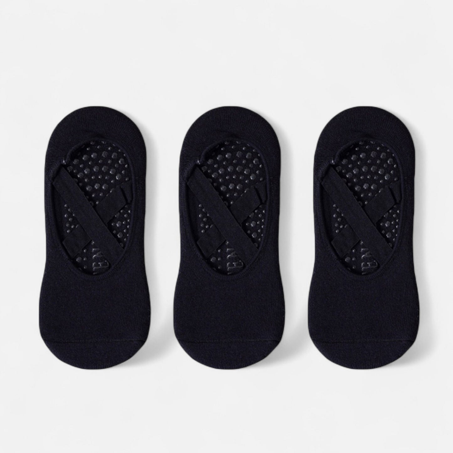 3-Pack Ballet Style Grip Socks with Crisscross Elastic and Non-Slip Soles for Barre Pilates Yoga