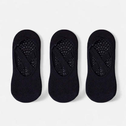 3-Pack Ballet Style Grip Socks with Crisscross Elastic and Non-Slip Soles for Barre Pilates Yoga