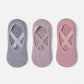 3-Pack Ballet Style Grip Socks with Crisscross Elastic and Non-Slip Soles for Barre Pilates Yoga