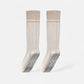 2-Pack Knee High Grip Socks with Ribbed Texture and Anti-Slip Soles for Studio Workouts