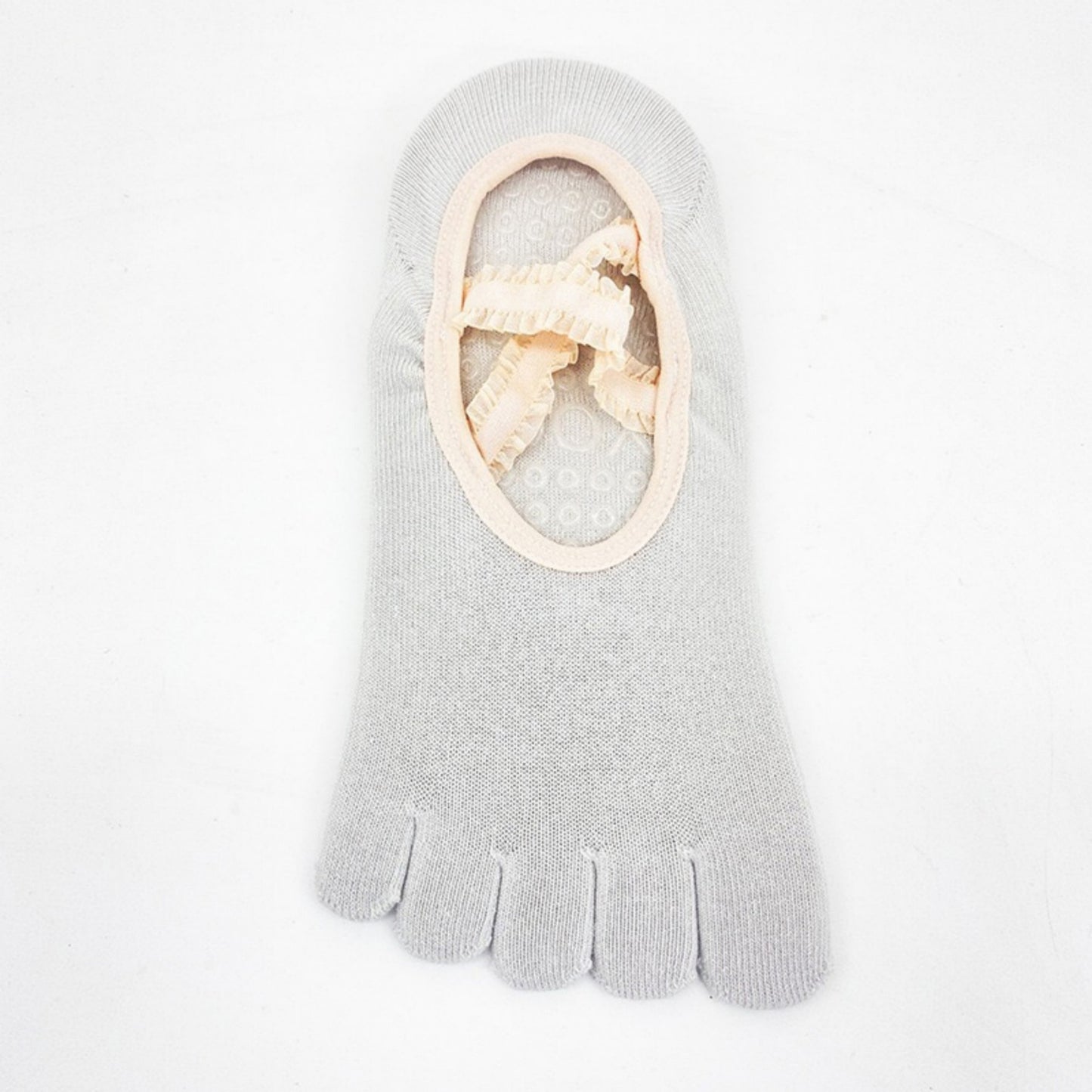 2-Pack Toe Grip Ballet Socks with Crisscross Elastic Bands and Soft Stretch Knit for Pilates or Barre