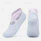 2-Pack Ballet Style Grip Socks with Crisscross Elastic Straps and Non-Slip Soles for Yoga or Pilates