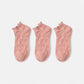 3-Pack Heart Knit Ankle Socks with Ruffle Trim and Soft Stretchy Fabric