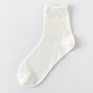3 Pairs Ruffle Trim Crew Socks Soft Cotton Knit Lightweight Ribbed Texture with Scalloped Edge for Everyday Wear