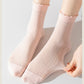3 Pairs Ruffle Trim Crew Socks Soft Cotton Knit Lightweight Ribbed Texture with Scalloped Edge for Everyday Wear