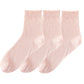 3 Pairs Ruffle Trim Crew Socks Soft Cotton Knit Lightweight Ribbed Texture with Scalloped Edge for Everyday Wear