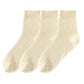 3 Pairs Ruffle Trim Crew Socks Soft Cotton Knit Lightweight Ribbed Texture with Scalloped Edge for Everyday Wear
