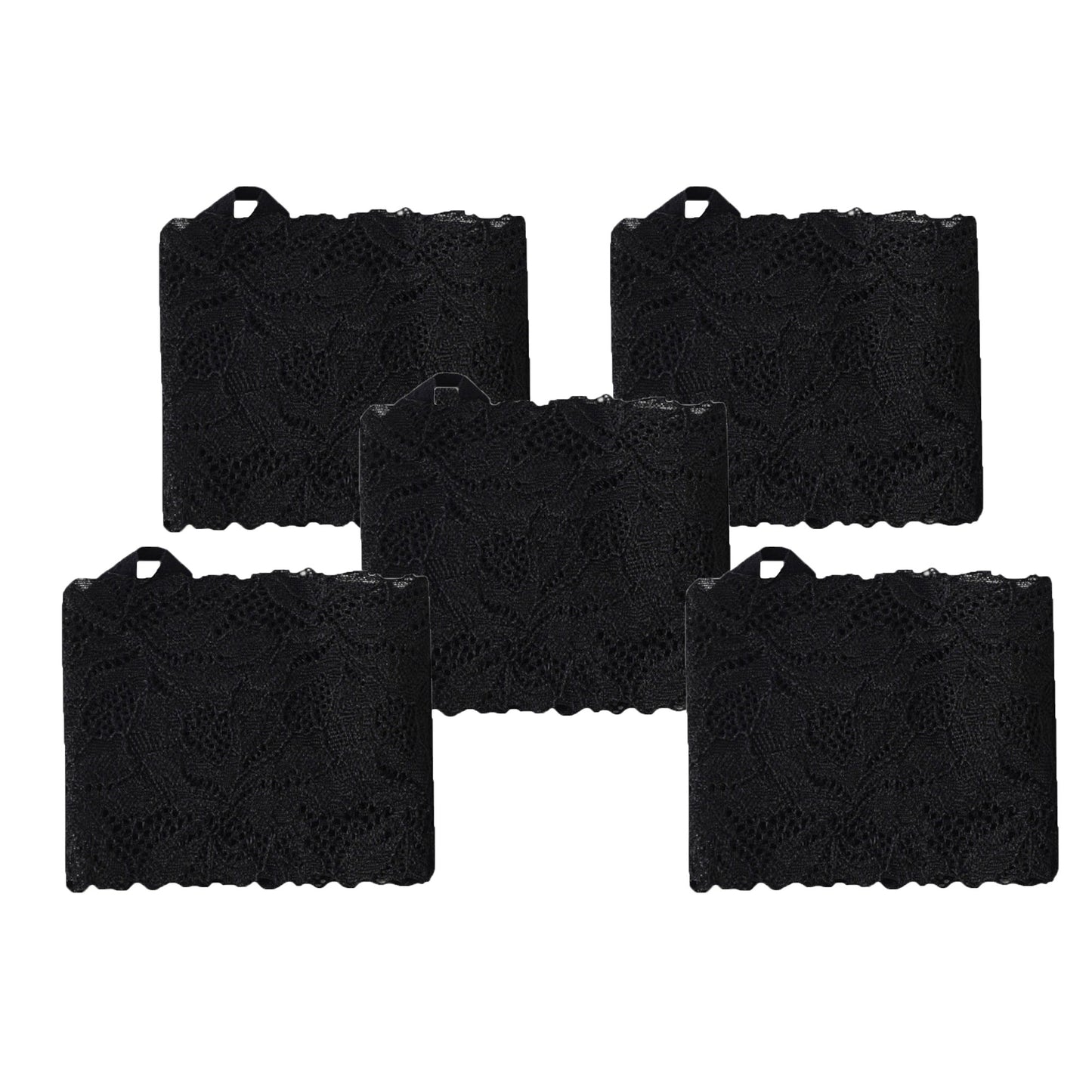 5 Pairs Floral Lace No Show Socks Low Cut Stretch Liner with Elegant Scalloped Trim Invisible Design for Flats and Loafers