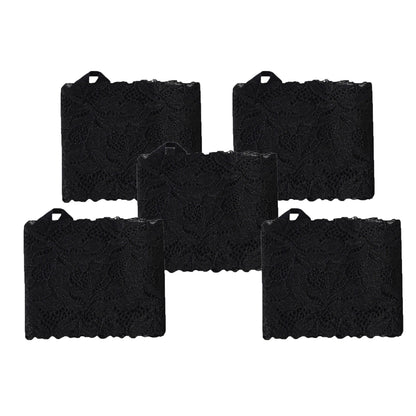 5 Pairs Floral Lace No Show Socks Low Cut Stretch Liner with Elegant Scalloped Trim Invisible Design for Flats and Loafers