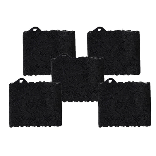 5 Pairs Floral Lace No Show Socks Low Cut Stretch Liner with Elegant Scalloped Trim Invisible Design for Flats and Loafers