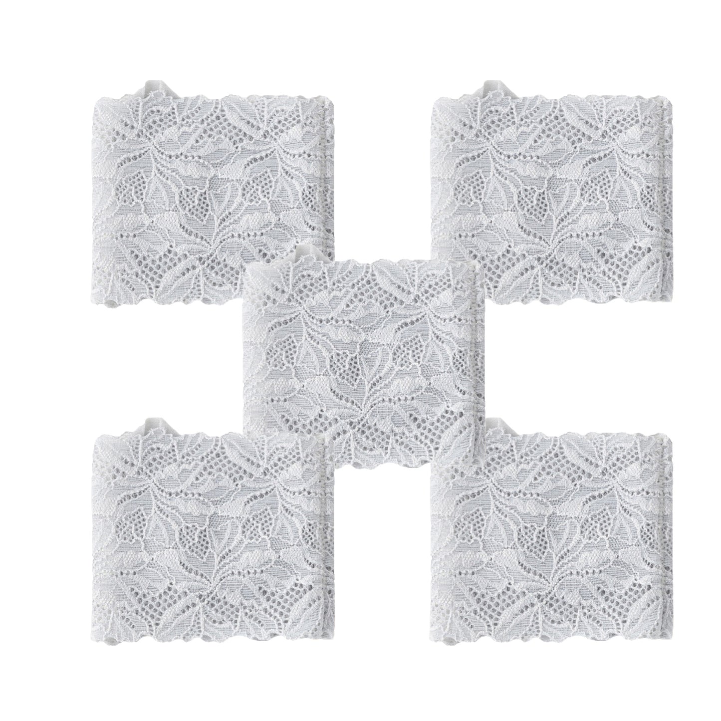 5 Pairs Floral Lace No Show Socks Low Cut Stretch Liner with Elegant Scalloped Trim Invisible Design for Flats and Loafers