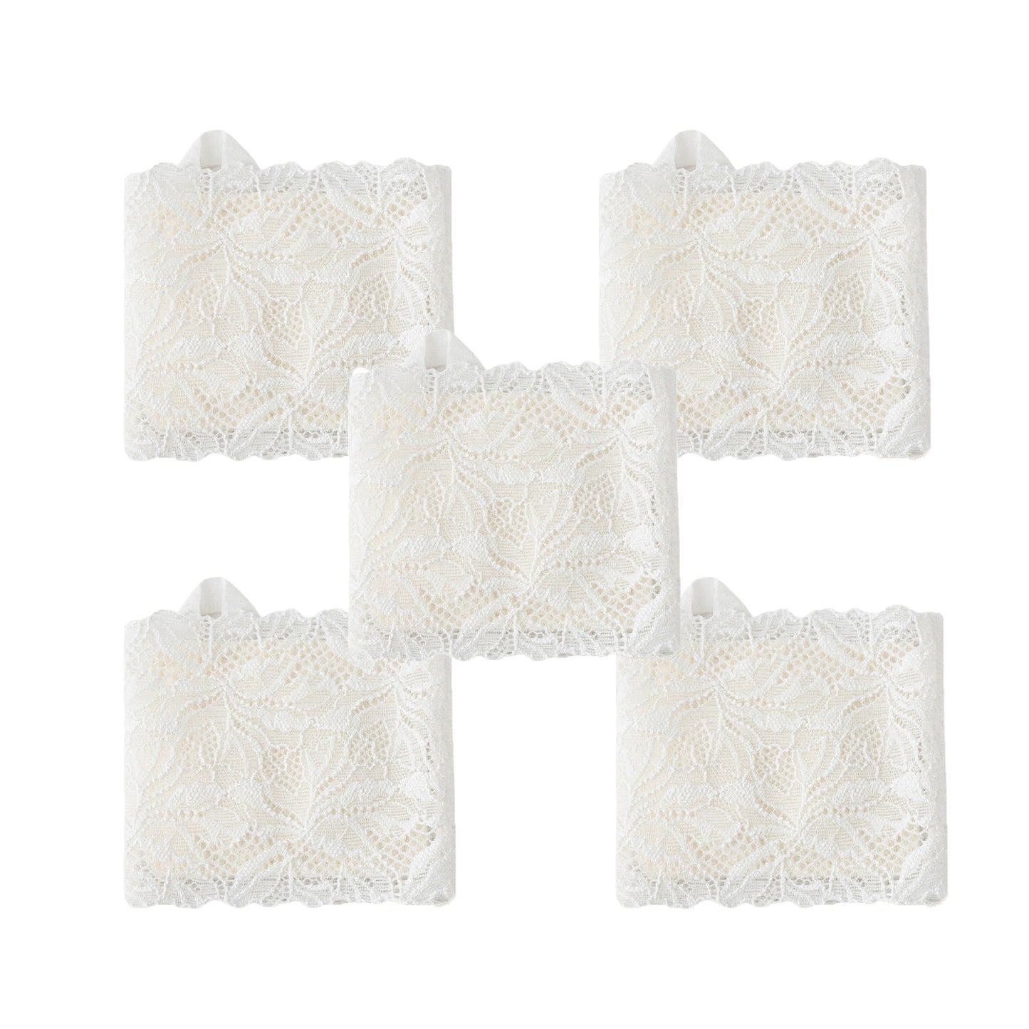 5 Pairs Floral Lace No Show Socks Low Cut Stretch Liner with Elegant Scalloped Trim Invisible Design for Flats and Loafers