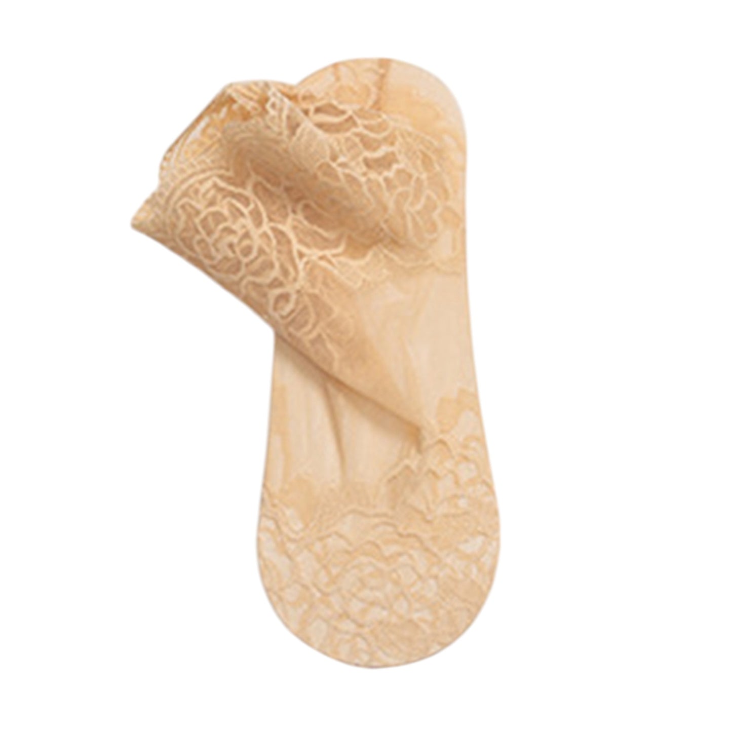 Floral Lace No Show Socks Lightweight Low Cut Sheer Liner with Silicone Heel Grip Elegant Invisible Design for Flats
