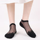 Sheer Mesh Ankle Socks with Soft Knit Sole and Delicate Lace Trim Lightweight Breathable Low-Cut Design