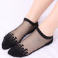 Sheer Mesh Ankle Socks with Soft Knit Sole and Delicate Lace Trim Lightweight Breathable Low-Cut Design