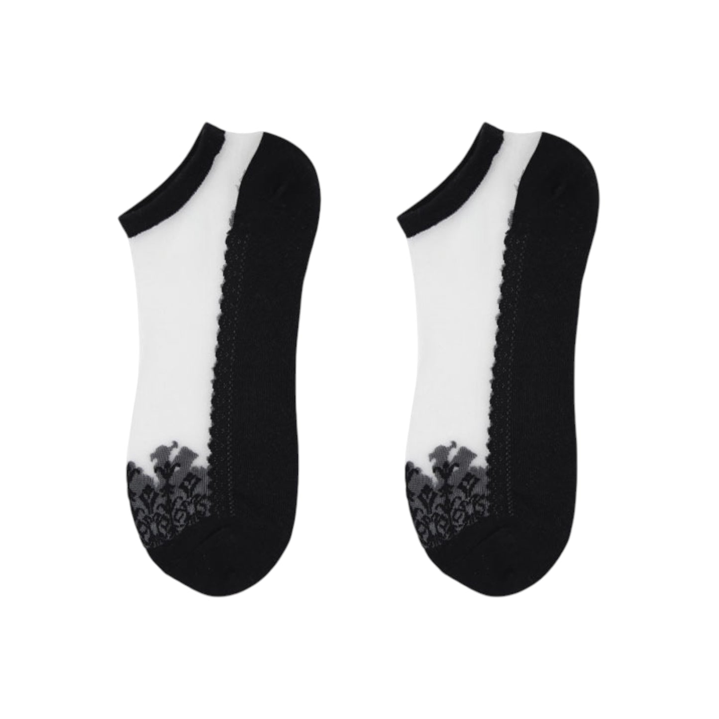 Sheer Mesh Ankle Socks with Soft Knit Sole and Delicate Lace Trim Lightweight Breathable Low-Cut Design