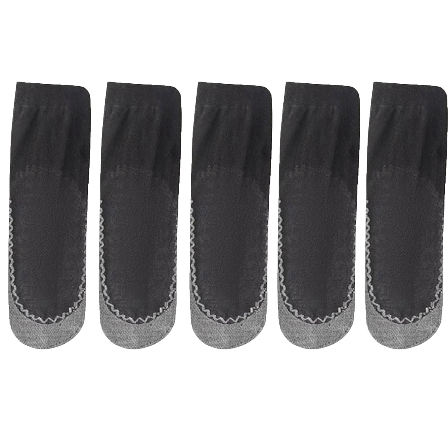 5-Pack Sheer No Show Liner Socks with Non-Slip Heel Grip Lightweight Invisible Design
