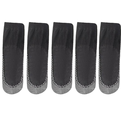 5-Pack Sheer No Show Liner Socks with Non-Slip Heel Grip Lightweight Invisible Design