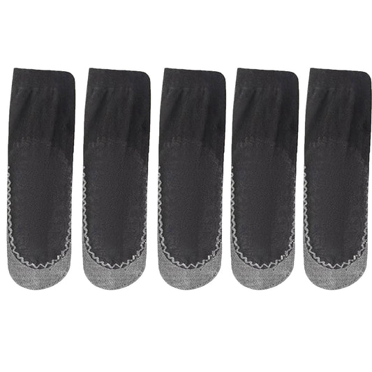 5-Pack Sheer No Show Liner Socks with Non-Slip Heel Grip Lightweight Invisible Design