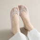 3-Pack Low Cut Lace Liner Socks with Non-Slip Heel Grip No Show Design