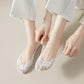 3-Pack Low Cut Lace Liner Socks with Non-Slip Heel Grip No Show Design