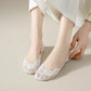 3-Pack Low Cut Lace Liner Socks with Non-Slip Heel Grip No Show Design