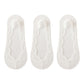 3-Pack Low Cut Lace Liner Socks with Non-Slip Heel Grip No Show Design