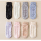 3-Pack Non-Slip Plush Fuzzy Ankle Socks with Grips and Soft Cozy Texture