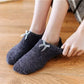 3-Pack Non-Slip Plush Fuzzy Slipper Socks with Fabric Bow and Grip Bottoms