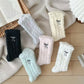 3-Pack Fuzzy Crew Socks with Embroidered Bow Detail and Soft Plush Texture