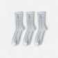 3-Pack Fuzzy Crew Socks with Embroidered Bow Detail and Soft Plush Texture