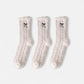 3-Pack Fuzzy Crew Socks with Embroidered Bow Detail and Soft Plush Texture