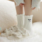 3-Pack Fuzzy Crew Socks with Embroidered Bow Detail and Soft Plush Texture